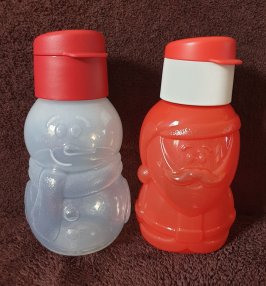 EcoEasy Tupperware Schneemann oder Nikolaus Trinkflasche NEU